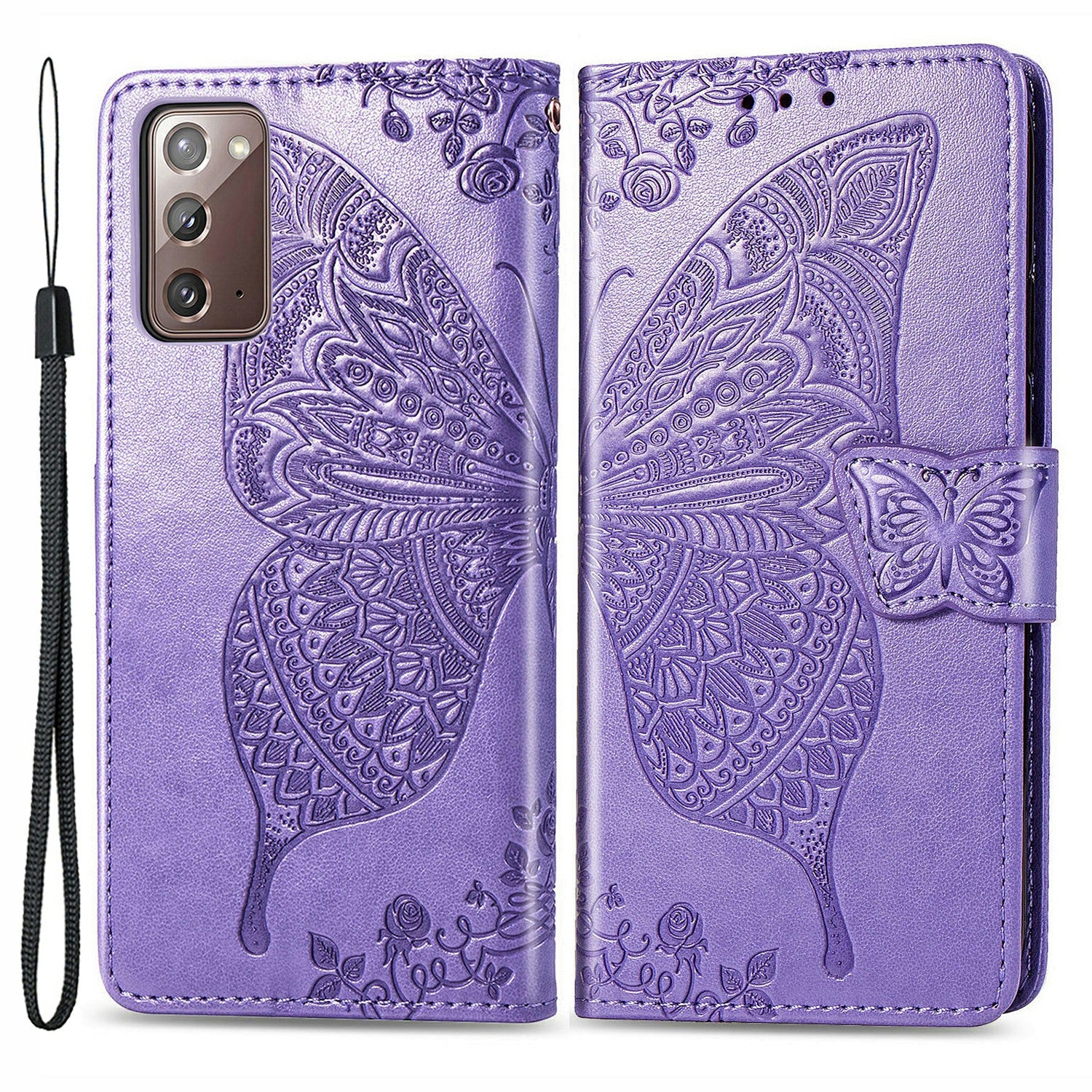 For Samsung Galaxy Note20 Note20 5G PU Leather Wallet Case Imprinted Butterfly Pattern Shockproof Phone Stand Cover with Strap For Samsung Galaxy Note20 Note20 5G PU Leather Wallet Case Imprinted Butterfly Pattern Shockproof Phone Stand Cover with Strap